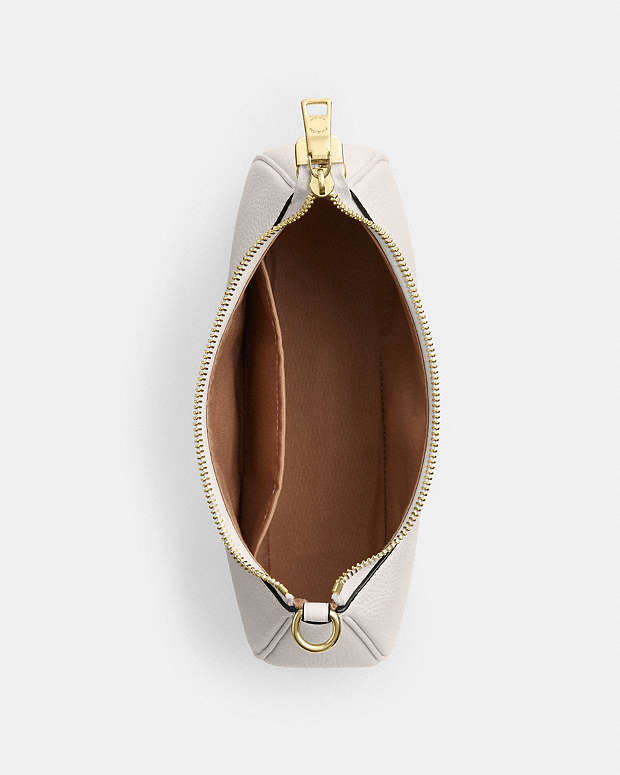 Teri Shoulder Bag Pebbled Leather-Gold-Chalk Pebbled Leather-Gold-Chalk