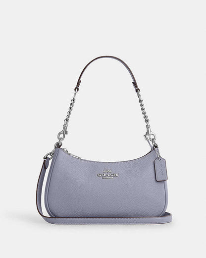 Teri Shoulder Bag Pebbled Leather-Silver-Mist Pebbled Leather-Silver-Mist