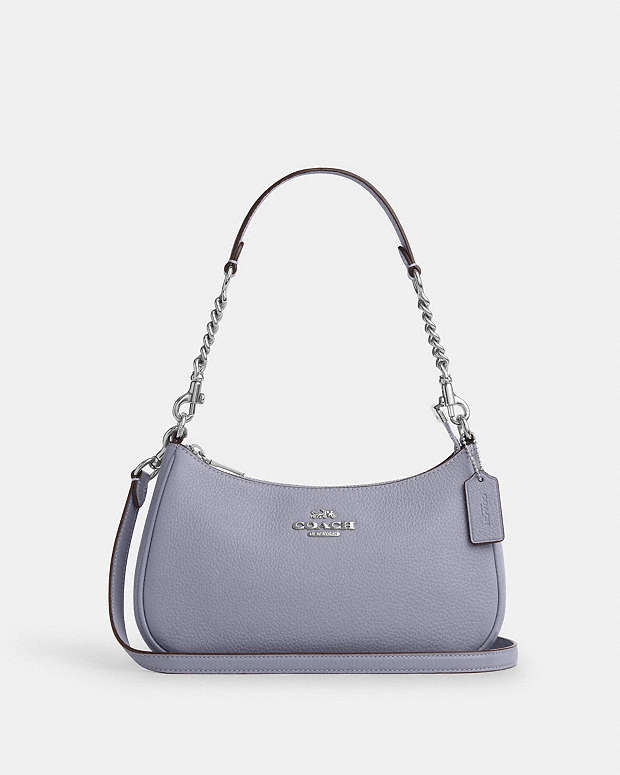 Teri Shoulder Bag Pebbled Leather-Silver-Mist Pebbled Leather-Silver-Mist