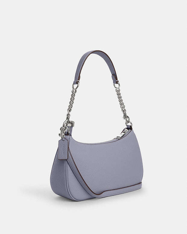 Teri Shoulder Bag Pebbled Leather-Silver-Mist Pebbled Leather-Silver-Mist