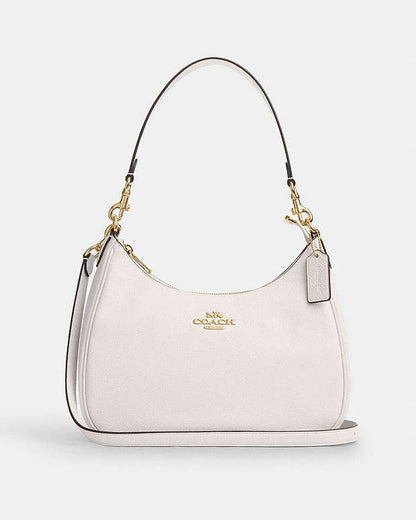 Teri Hobo Bag Pebbled Leather-Gold-Chalk Pebbled Leather-Gold-Chalk