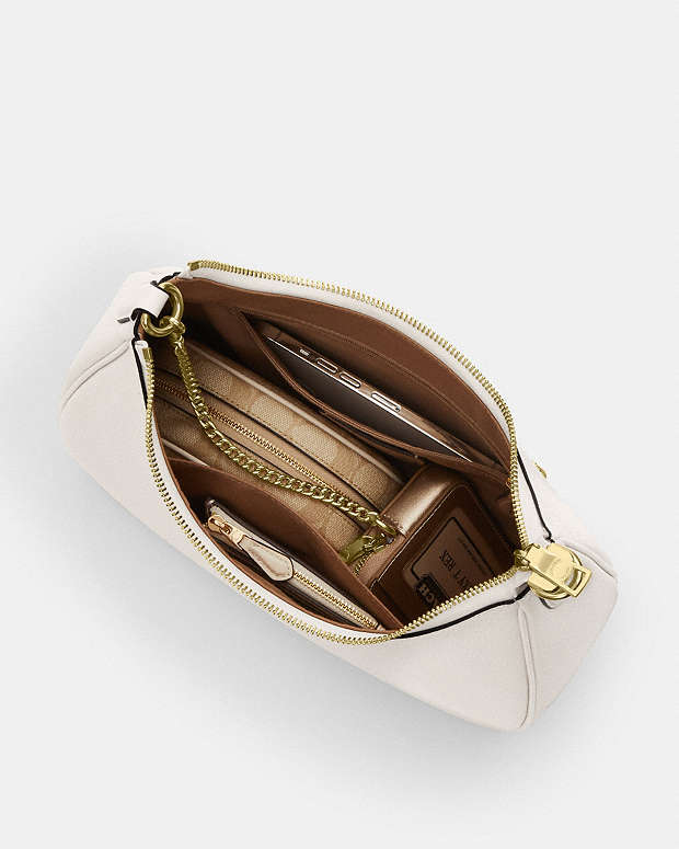 Teri Hobo Bag Pebbled Leather-Gold-Chalk Pebbled Leather-Gold-Chalk