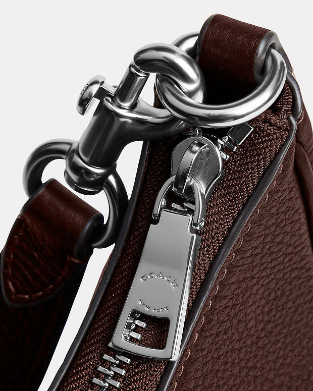 Teri Hobo Bag Pebbled Leather-Silver-Maple Pebbled Leather-Silver-Maple