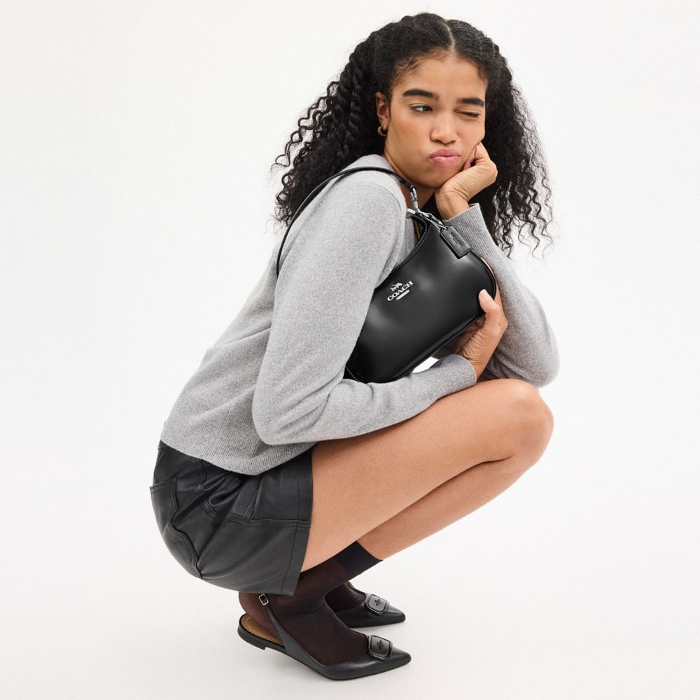 Coach Teri Shoulder Bag Silver Black