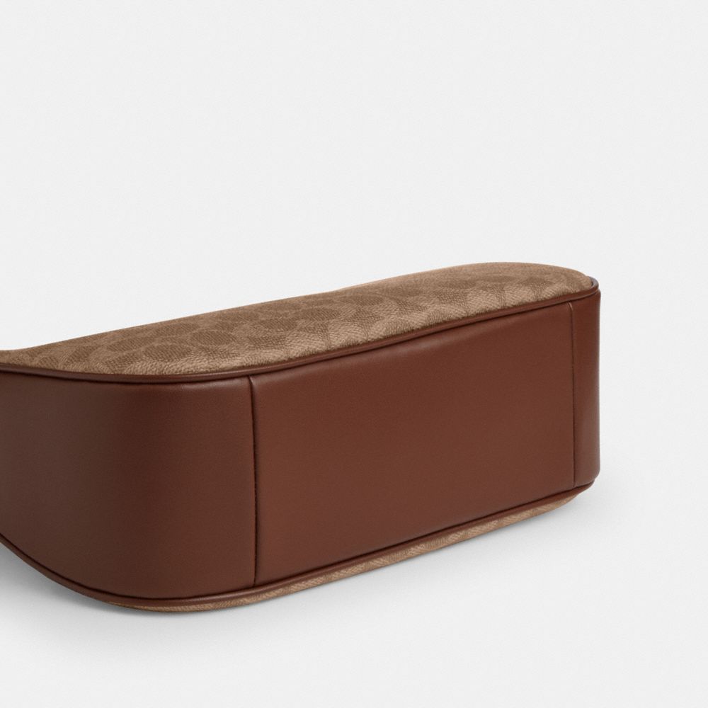 Coach Teri Hobo Bag In Signature Canvas Gold Tan Brown