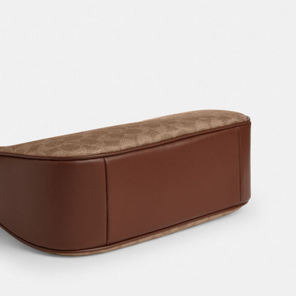 Coach Teri Hobo Bag In Signature Canvas Gold Tan Brown