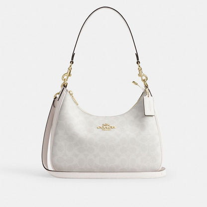 Coach Teri Hobo Bag In Signature Canvas Gold White Chalk