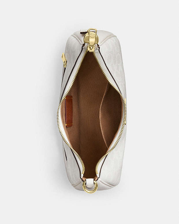 Teri Hobo Bag In Signature Canvas Signature Canvas-Gold-White-Chalk Signature Canvas-Gold-White-Chalk