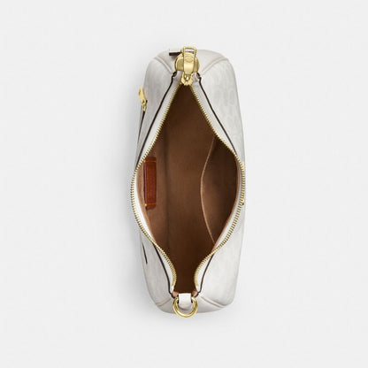 Coach Teri Hobo Bag In Signature Canvas Gold White Chalk