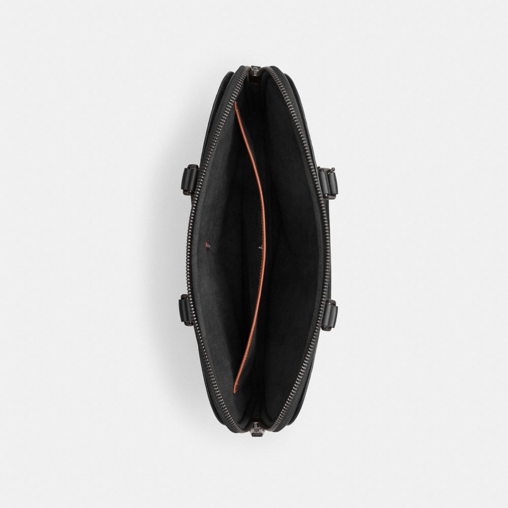 Coach Gotham Slim Briefcase In Signature Canvas Charcoal Signature