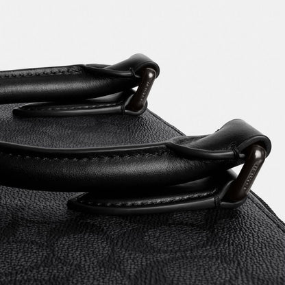 Coach Gotham Slim Briefcase In Signature Canvas Charcoal Signature