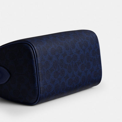 Coach Rowan Satchel Bag In Signature Canvas Gold/Navy