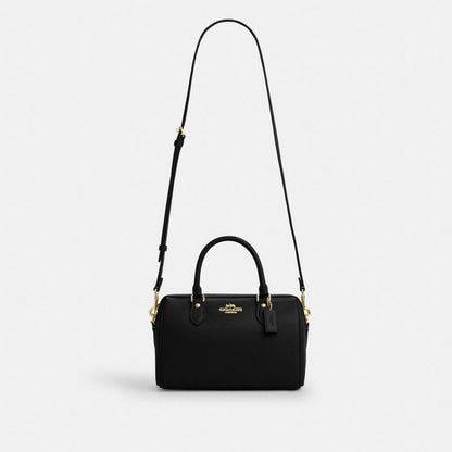Coach Rowan Satchel Bag Gold Black