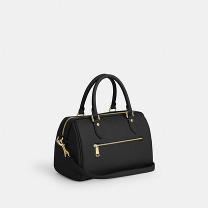 Coach Rowan Satchel Bag Gold Black