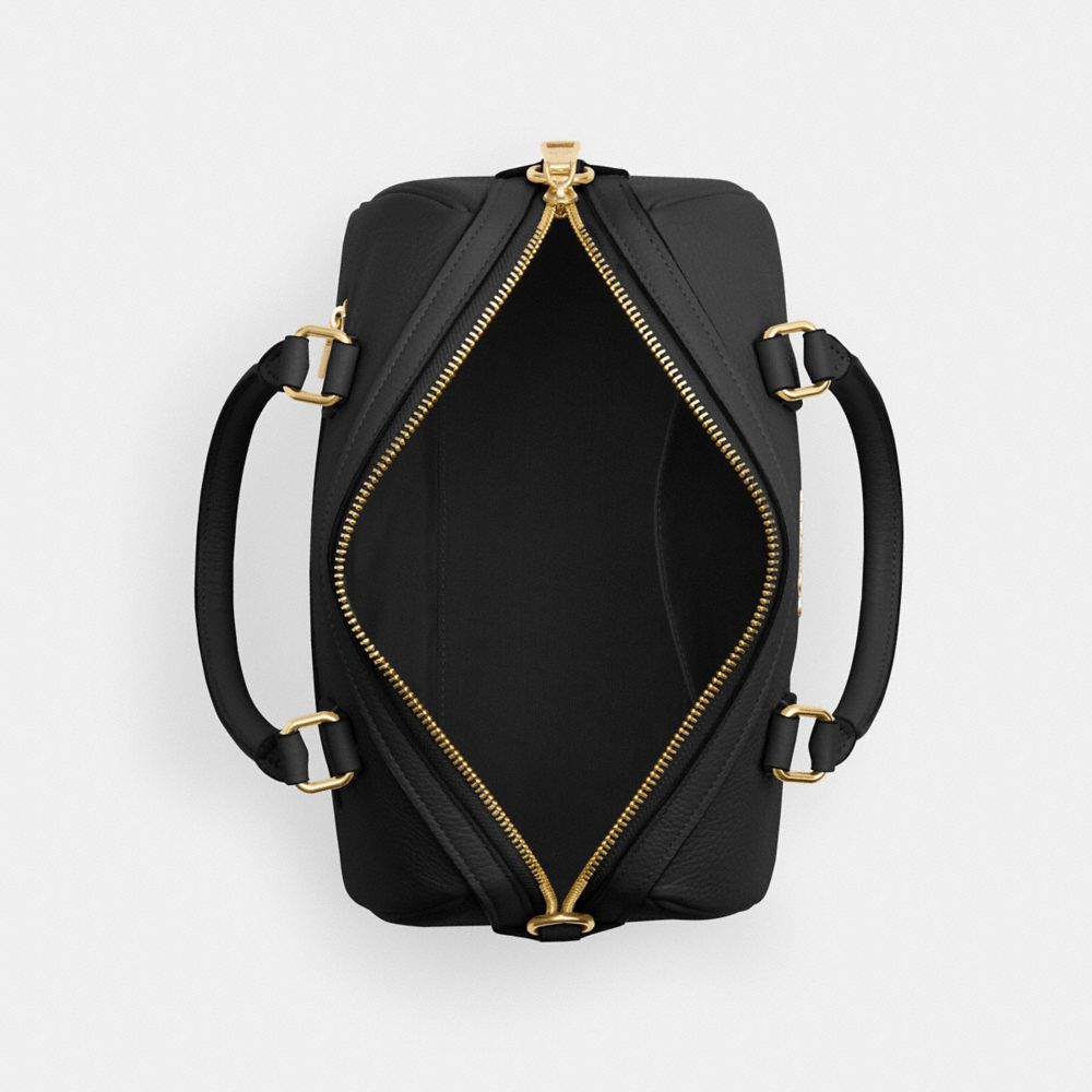 Coach Rowan Satchel Bag Gold Black