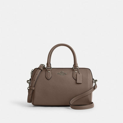 Coach Rowan Satchel Bag Gunmetal Dark Stone