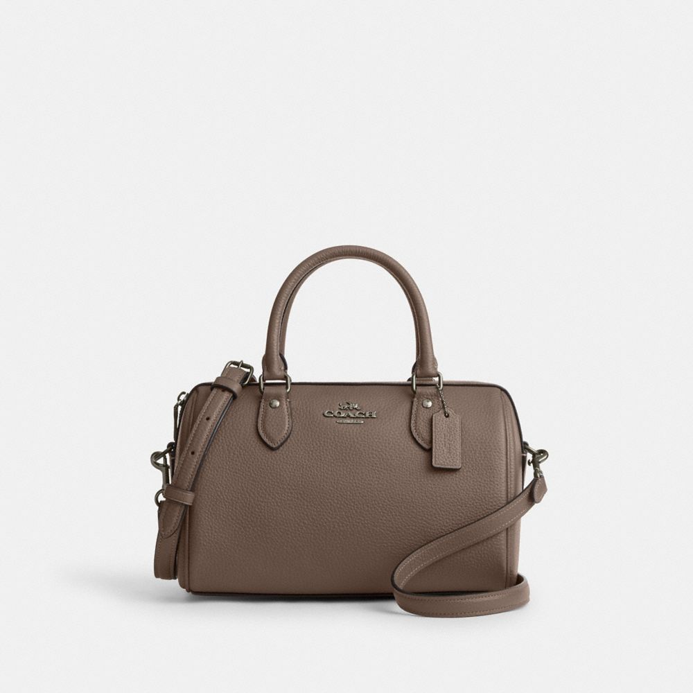 Rowan Satchel Bag Pebbled Leather-Qb-Dark Stone Pebbled Leather-Qb-Dark Stone