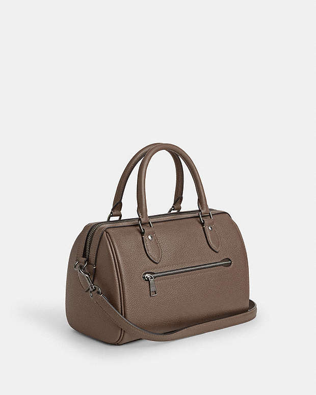 Rowan Satchel Bag Pebbled Leather-Qb-Dark Stone Pebbled Leather-Qb-Dark Stone
