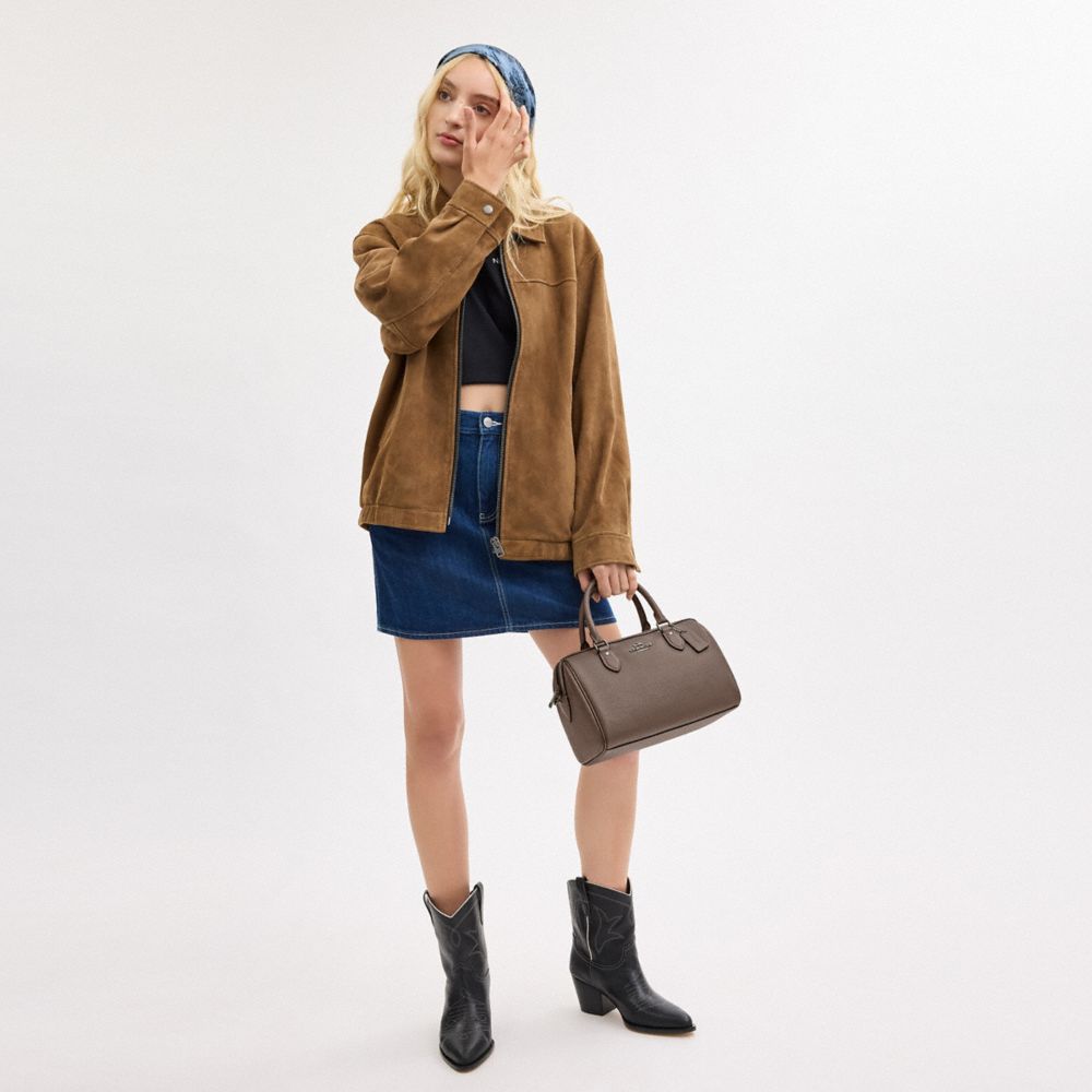 Coach Rowan Satchel Bag Gunmetal