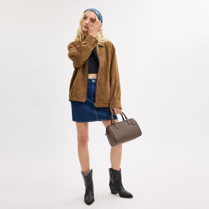 Coach Rowan Satchel Bag Gunmetal