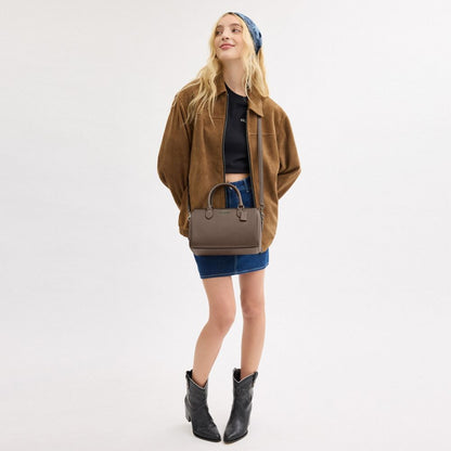 Coach Rowan Satchel Bag Gunmetal