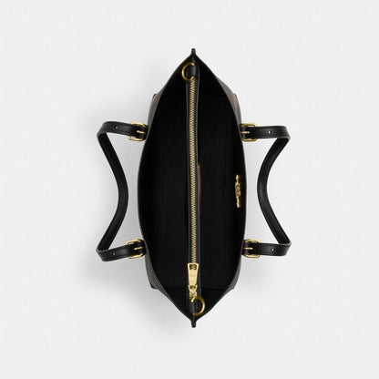 Coach Mollie Tote Bag 25 In Signature Canvas Gold Walnut Black