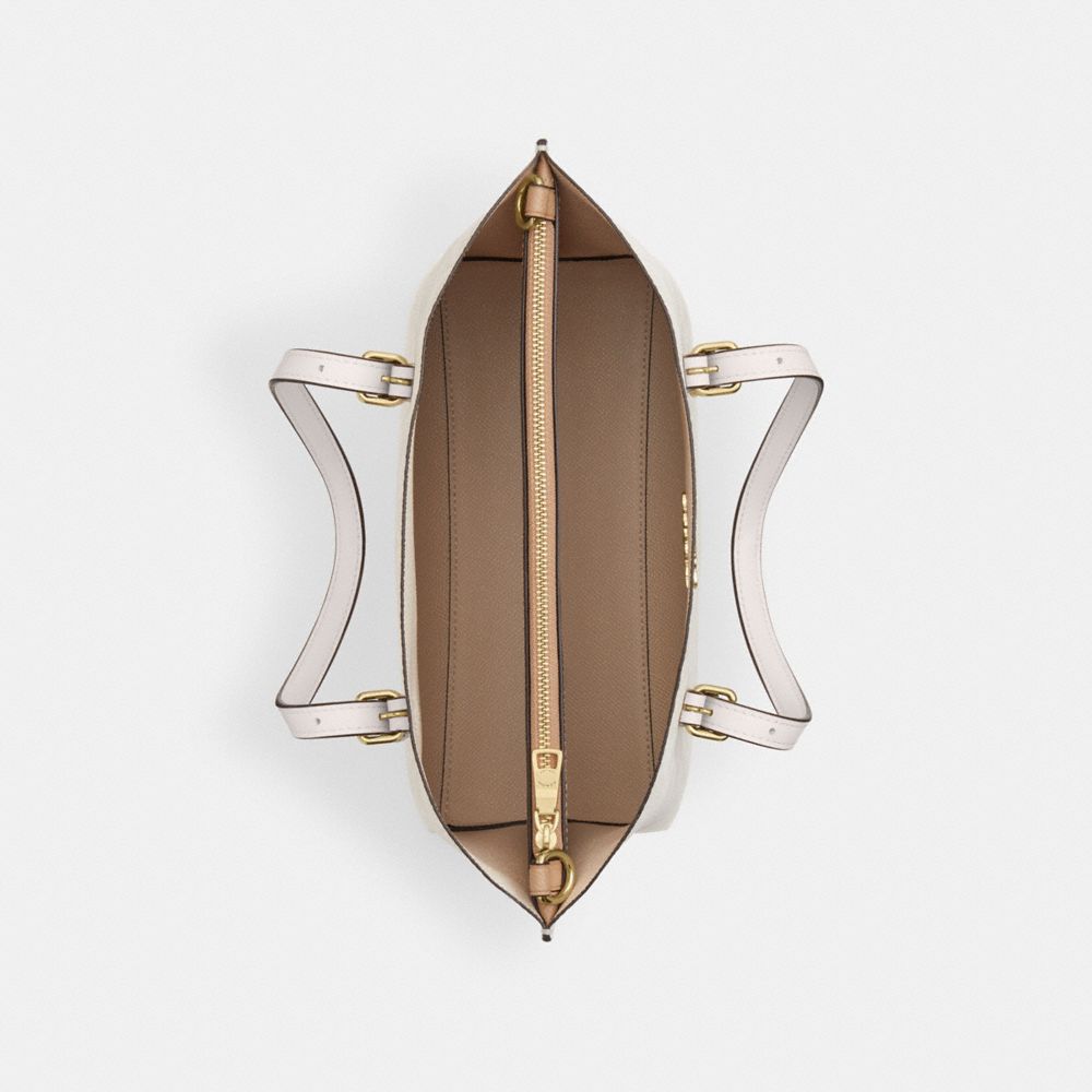 Coach Mollie Tote Bag 25 In Signature Canvas Gold White Chalk