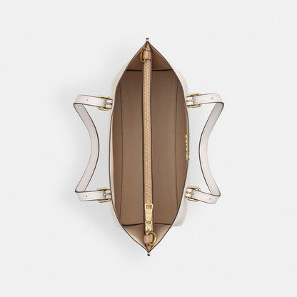 Coach Mollie Tote Bag 25 In Signature Canvas Gold White Chalk