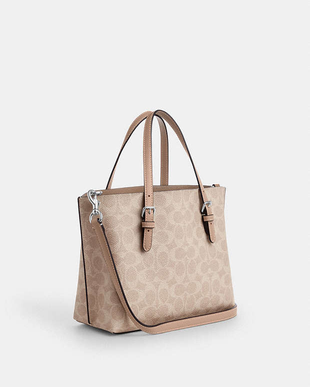 Mollie Tote Bag 25 In Signature Canvas Signature Canvas-Silver-Sand-Taupe Signature Canvas-Silver-Sand-Taupe