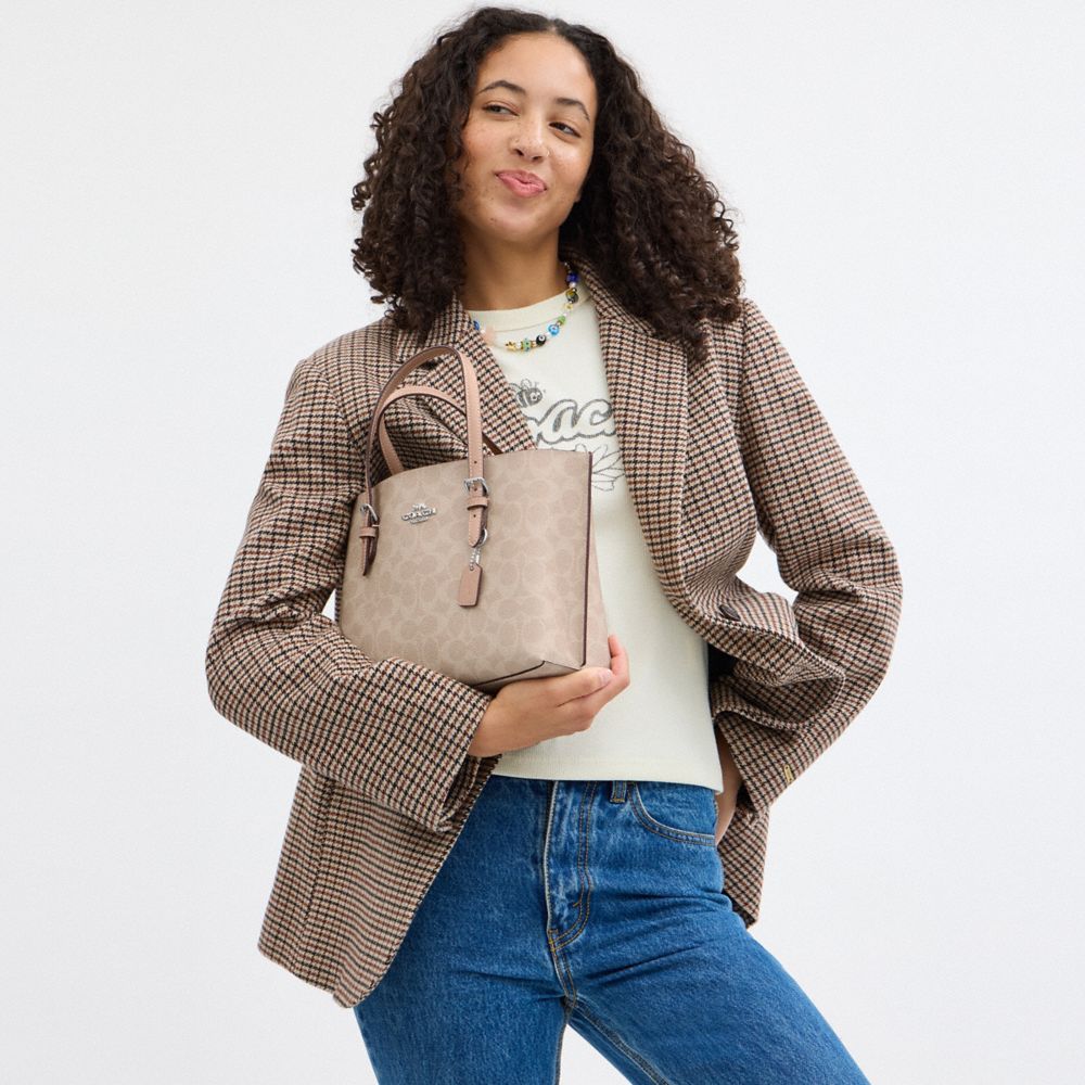 Coach Mollie Tote Bag 25 In Signature Canvas Silver