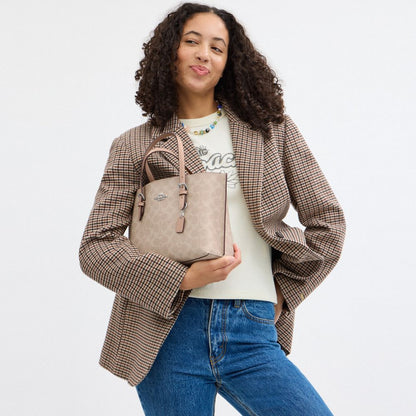 Coach Mollie Tote Bag 25 In Signature Canvas Silver