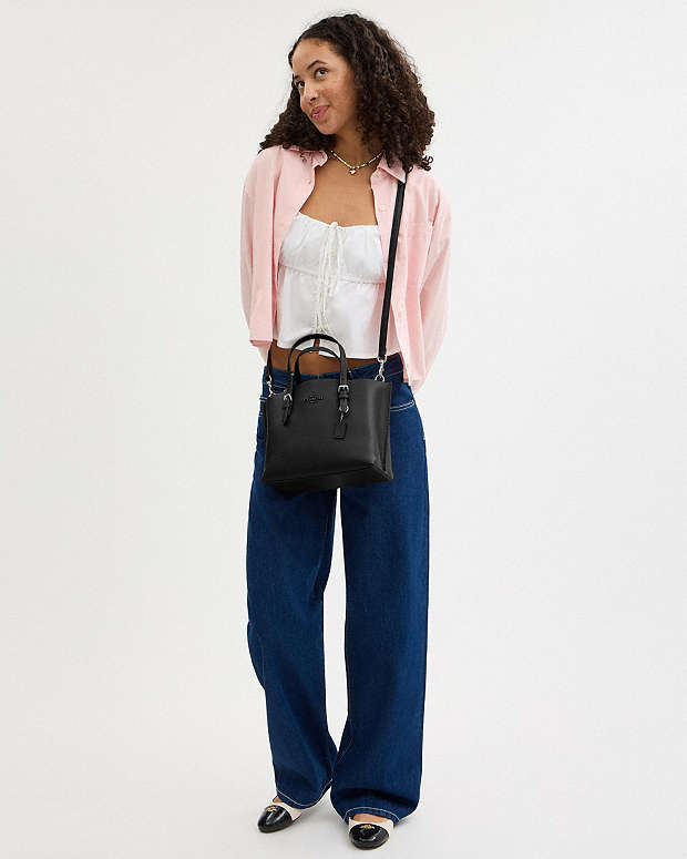 Mollie Tote Bag 25 Leather-Silver-Black Leather-Silver-Black