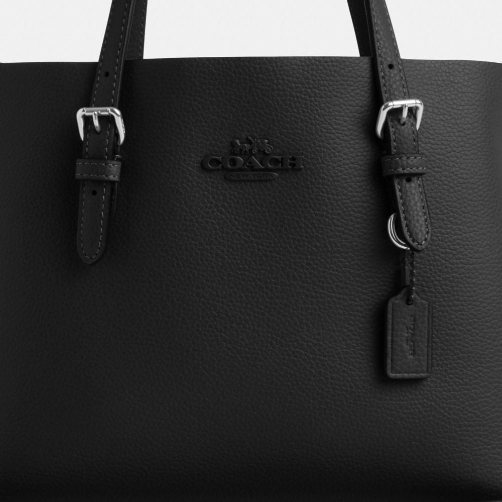 Coach Mollie Tote Bag 25 Silver Black