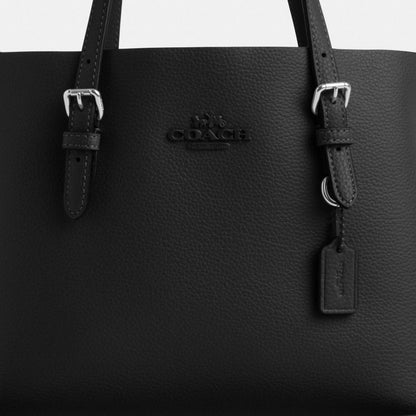 Coach Mollie Tote Bag 25 Silver Black