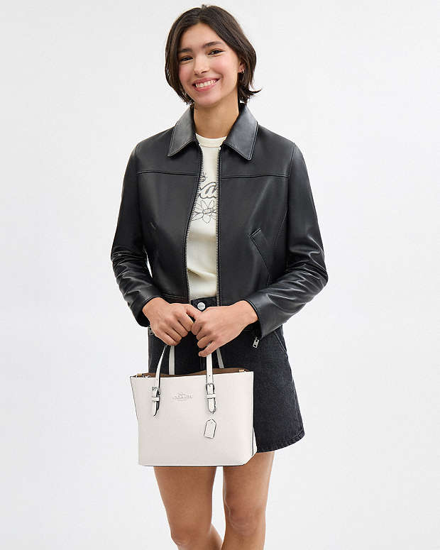Mollie Tote Bag 25 Leather-Silver-Chalk Leather-Silver-Chalk