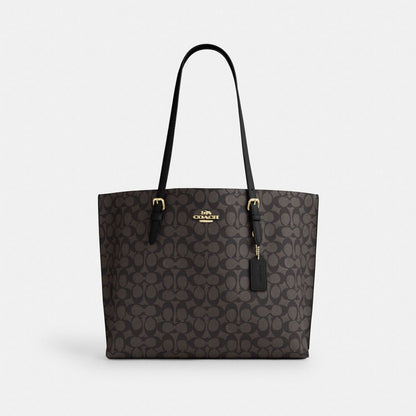Mollie Tote Bag In Signature Canvas Signature Canvas-Gold-Walnut-Black Signature Canvas-Gold-Walnut-Black