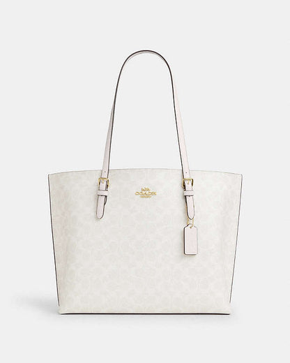 Mollie Tote Bag In Signature Canvas Signature Canvas-Gold-White-Chalk Signature Canvas-Gold-White-Chalk