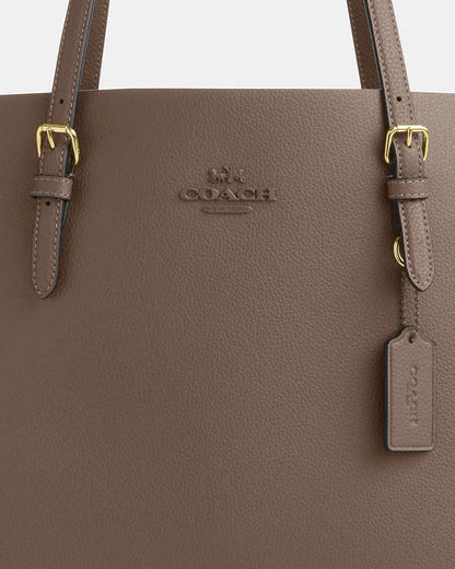Mollie Tote Bag Leather-Gold-Dark Stone Leather-Gold-Dark Stone