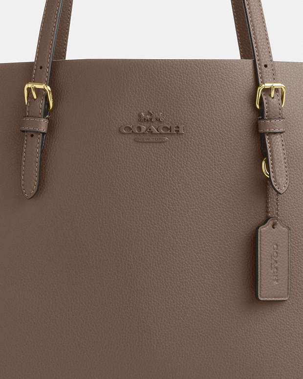Mollie Tote Bag Leather-Gold-Dark Stone Leather-Gold-Dark Stone