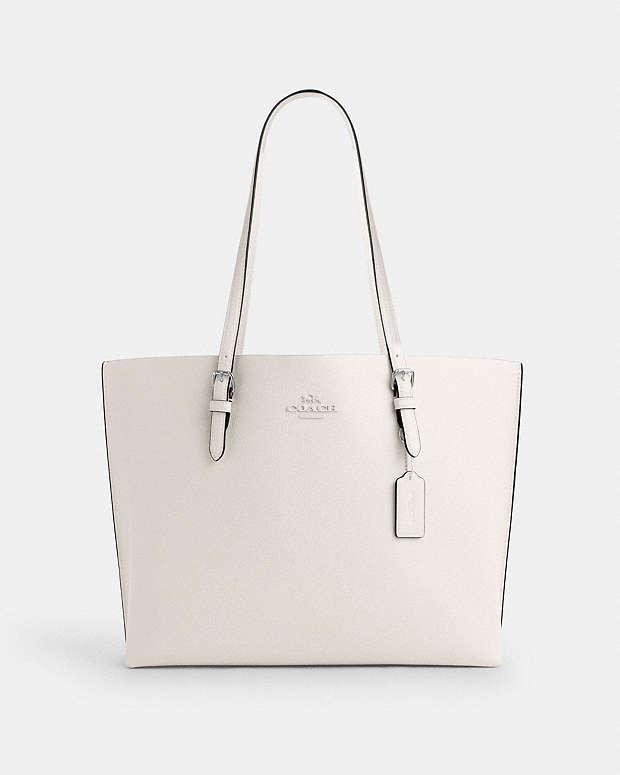 Mollie Tote Bag Leather-Silver-Chalk Leather-Silver-Chalk