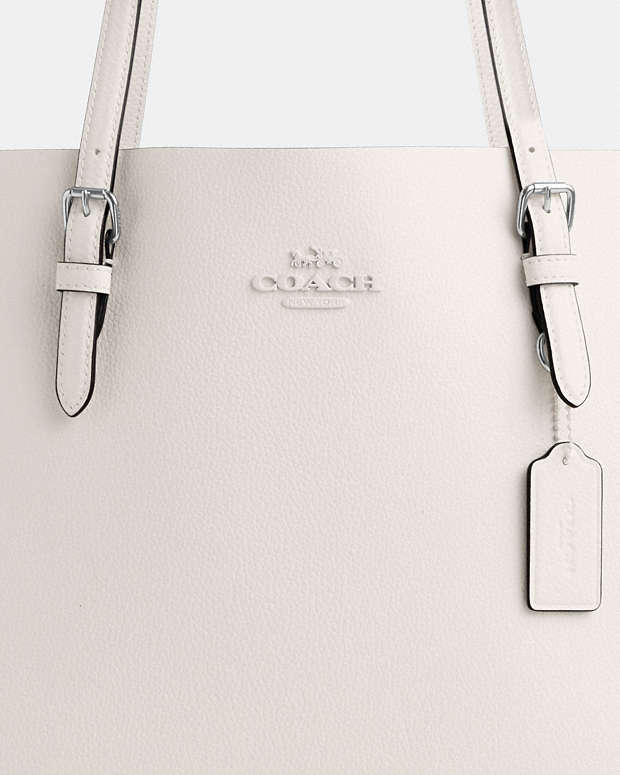 Mollie Tote Bag Leather-Silver-Chalk Leather-Silver-Chalk