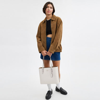 Coach Mollie Tote Bag Silver Chalk