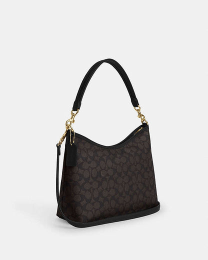 Laurel Shoulder Bag In Signature Canvas Signature Canvas-Gold-Walnut-Black Signature Canvas-Gold-Walnut-Black