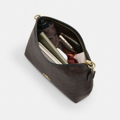 Coach Laurel Shoulder Bag In Signature Canvas Gold Walnut Black