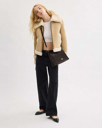 Laurel Shoulder Bag In Signature Canvas Signature Canvas-Gold-Walnut-Black Signature Canvas-Gold-Walnut-Black