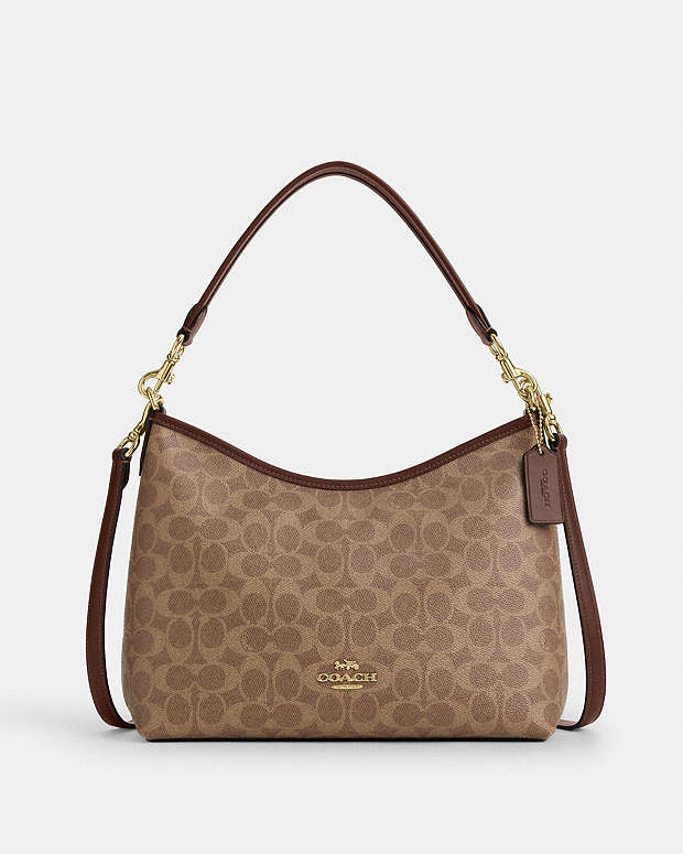 Laurel Shoulder Bag In Signature Canvas Signature Canvas-Gold-Tan-Brown Signature Canvas-Gold-Tan-Brown