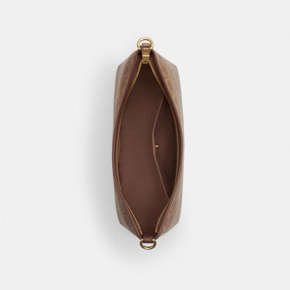 Coach Laurel Shoulder Bag In Signature Canvas Gold Tan Brown