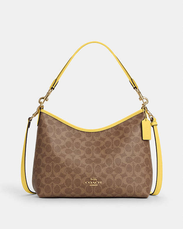 Laurel Shoulder Bag In Signature Canvas Signature Canvas-Im-Tan-Yellow Signature Canvas-Im-Tan-Yellow