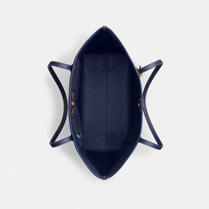Coach City Tote Bag In Signature Canvas Gold/Navy