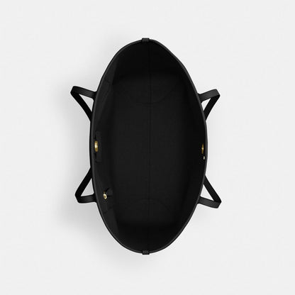 Coach City Tote Bag In Signature Canvas Gold Walnut Black